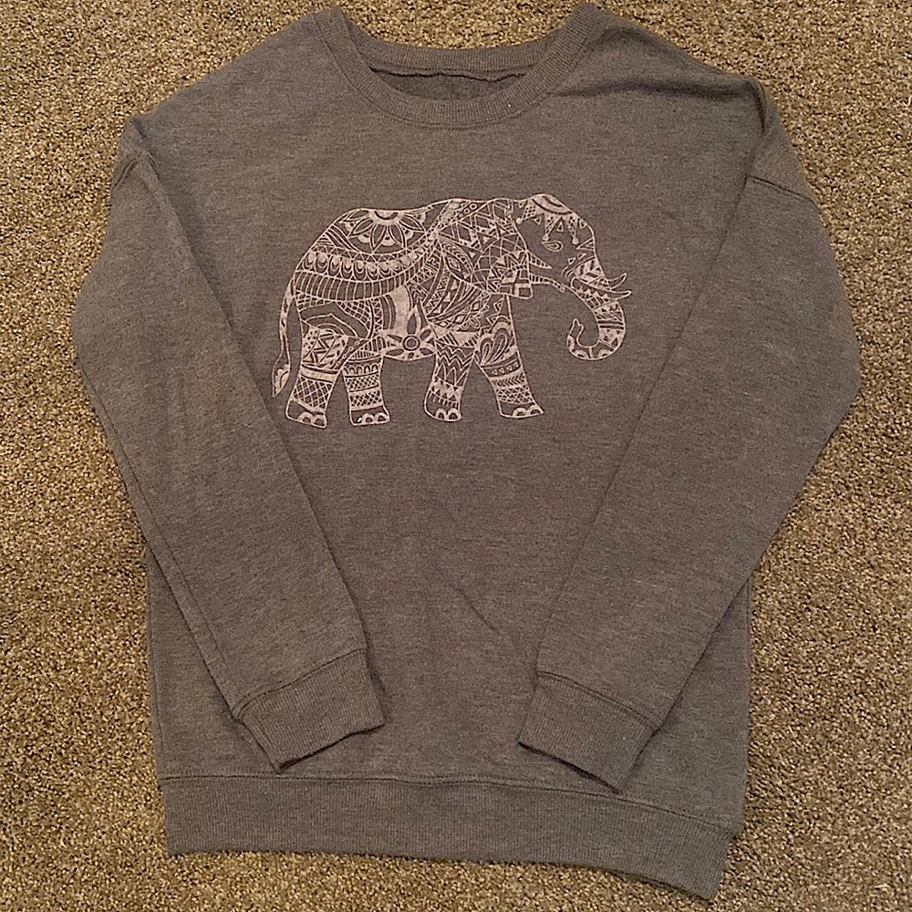 Gray elephant sweater from Zoe + Liv